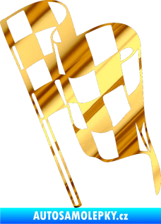 Samolepka Šachovnice 061 chrom fólie zlatá zrcadlová