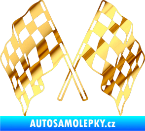 Samolepka Šachovnice 062 chrom fólie zlatá zrcadlová