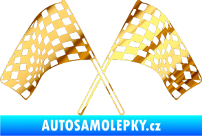 Samolepka Šachovnice 064 chrom fólie zlatá zrcadlová