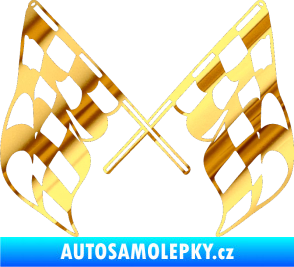 Samolepka Šachovnice 070 chrom fólie zlatá zrcadlová