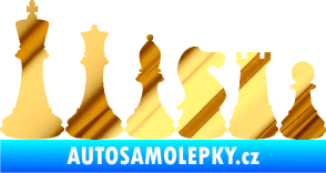 Samolepka Šachy 001 levá chrom fólie zlatá zrcadlová