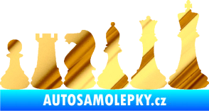 Samolepka Šachy 001 pravá chrom fólie zlatá zrcadlová