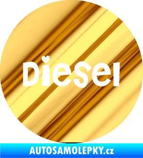 Samolepka Samolepka na víčko od nádrže 006 diesel chrom fólie zlatá zrcadlová