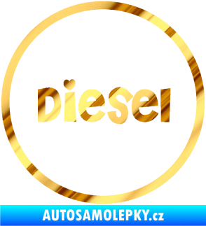 Samolepka Samolepka na víčko od nádrže 007 diesel chrom fólie zlatá zrcadlová