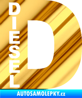 Samolepka Samolepka na víčko od nádrže 010 diesel chrom fólie zlatá zrcadlová