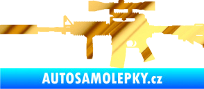 Samolepka Samopal 006 levá chrom fólie zlatá zrcadlová