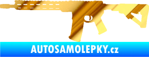Samolepka Samopal 007 levá chrom fólie zlatá zrcadlová