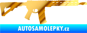 Samolepka Samopal 007 pravá chrom fólie zlatá zrcadlová