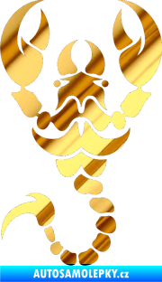 Samolepka Štír 005 levá chrom fólie zlatá zrcadlová
