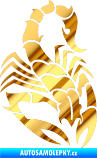 Samolepka Štír 012 pravá chrom fólie zlatá zrcadlová