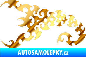 Samolepka Štír 015 levá chrom fólie zlatá zrcadlová