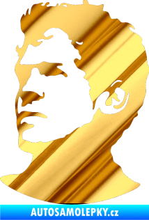 Samolepka Sebastian Vettel silueta levá chrom fólie zlatá zrcadlová