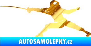 Samolepka Šerm 001 levá  chrom fólie zlatá zrcadlová