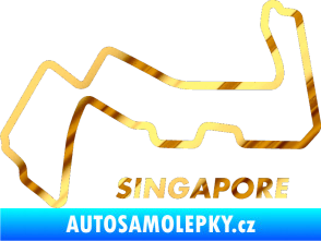 Samolepka Okruh Singapore chrom fólie zlatá zrcadlová