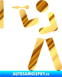 Samolepka Šipky 002 levá ikona hráče chrom fólie zlatá zrcadlová