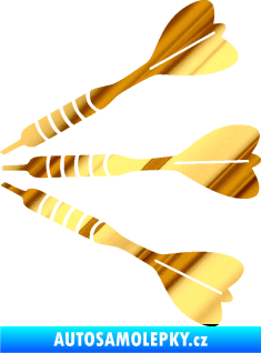 Samolepka Šipky 004 levá chrom fólie zlatá zrcadlová