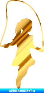 Samolepka Skákání přes švihadlo 003 pravá skipping rope chrom fólie zlatá zrcadlová