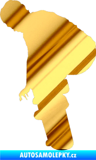 Samolepka Skateboard 003 levá chrom fólie zlatá zrcadlová