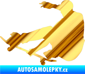 Samolepka Skateboard 009 levá chrom fólie zlatá zrcadlová
