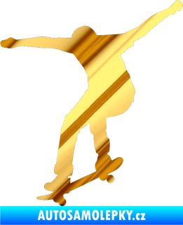 Samolepka Skateboard 011 levá chrom fólie zlatá zrcadlová