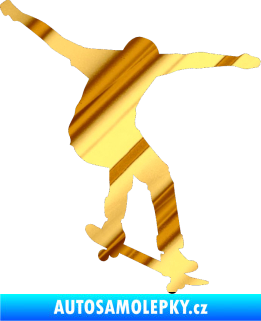 Samolepka Skateboard 011 pravá chrom fólie zlatá zrcadlová