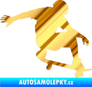 Samolepka Skateboard 012 pravá chrom fólie zlatá zrcadlová