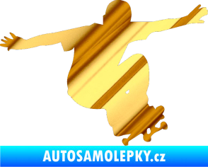 Samolepka Skateboard 014 pravá chrom fólie zlatá zrcadlová