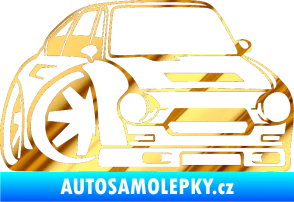 Samolepka Škoda 110r karikatura pravá chrom fólie zlatá zrcadlová