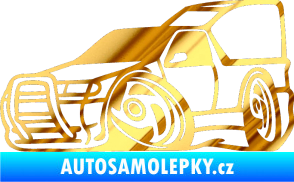 Samolepka Škoda Felicia pickup karikatura levá chrom fólie zlatá zrcadlová