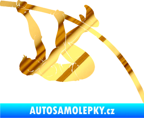 Samolepka Skok o tyči 001 levá atletika chrom fólie zlatá zrcadlová