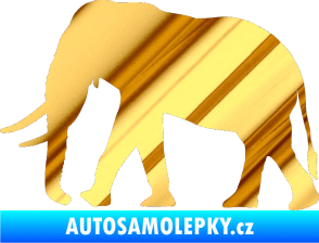 Samolepka Slon 002 levá chrom fólie zlatá zrcadlová