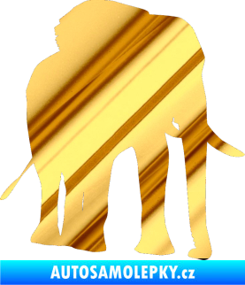Samolepka Slon 009 pravá chrom fólie zlatá zrcadlová
