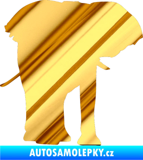 Samolepka Slon 012 pravá chrom fólie zlatá zrcadlová