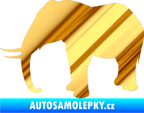 Samolepka Slon 019 levá chrom fólie zlatá zrcadlová