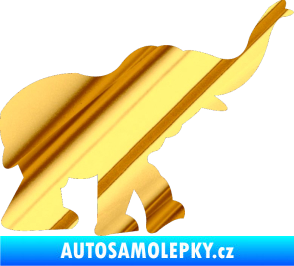 Samolepka Slon 022 pravá chrom fólie zlatá zrcadlová
