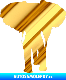 Samolepka Slon 023 levá chrom fólie zlatá zrcadlová