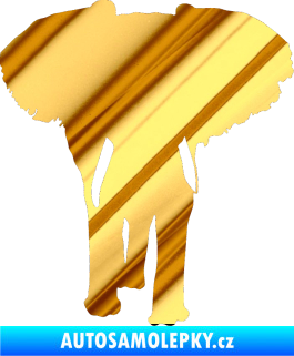 Samolepka Slon 023 pravá chrom fólie zlatá zrcadlová