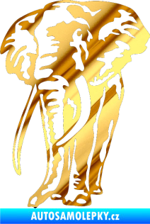 Samolepka Slon 025 levá chrom fólie zlatá zrcadlová