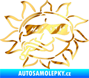 Samolepka Slunce levá chrom fólie zlatá zrcadlová