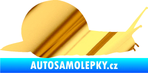 Samolepka Šnek 001 pravá chrom fólie zlatá zrcadlová