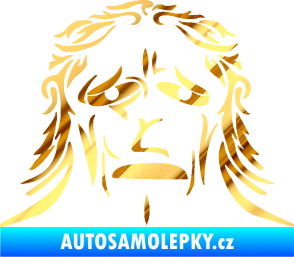 Samolepka Sněžný muž chrom fólie zlatá zrcadlová