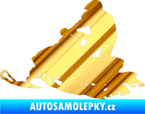 Samolepka Sněžný skútr 001 levá chrom fólie zlatá zrcadlová