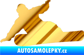 Samolepka Snowboard 001 levá chrom fólie zlatá zrcadlová