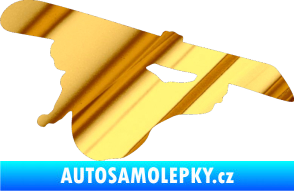 Samolepka Snowboard 007 levá chrom fólie zlatá zrcadlová