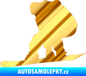 Samolepka Snowboard 010 levá chrom fólie zlatá zrcadlová