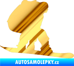 Samolepka Snowboard 010 pravá chrom fólie zlatá zrcadlová