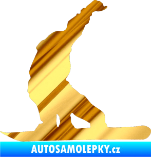 Samolepka Snowboard 011 levá chrom fólie zlatá zrcadlová