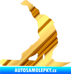 Samolepka Snowboard 011 pravá chrom fólie zlatá zrcadlová