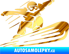Samolepka Snowboard 014 pravá chrom fólie zlatá zrcadlová