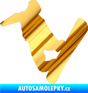 Samolepka Snowboard 020 levá chrom fólie zlatá zrcadlová